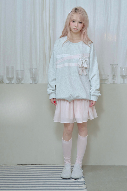 Ribbon Pullover Sweatshirt