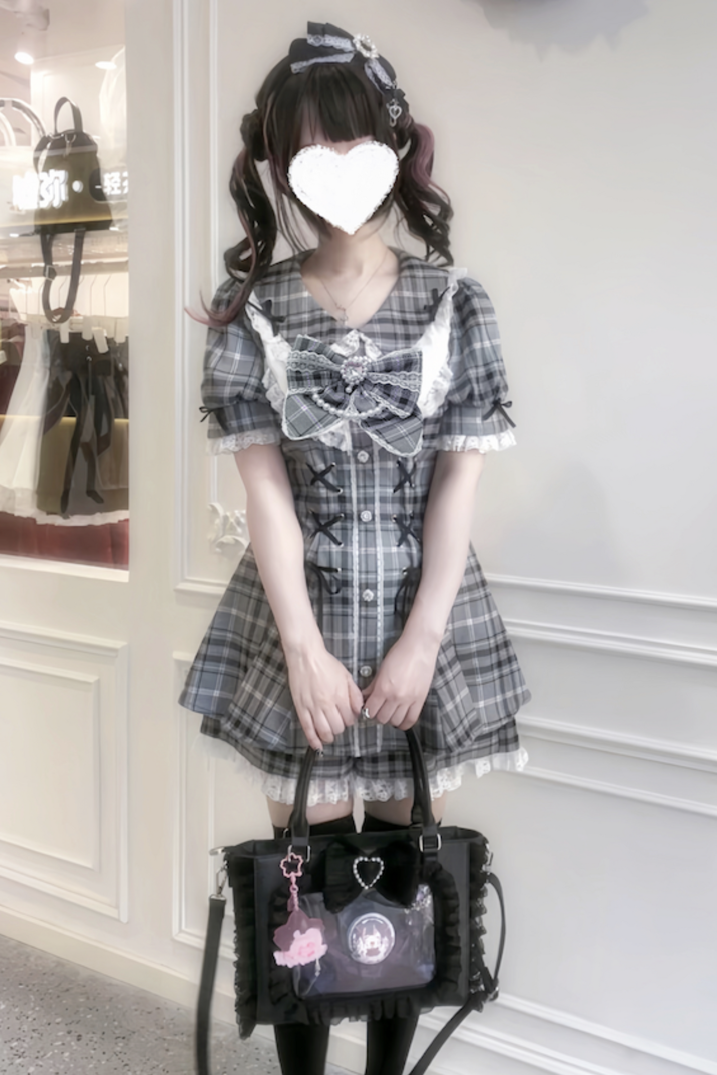 Ribbon Puff Sleeve Top + Inner Pants