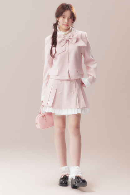 Sweet Ribbon Jacket + Pleated Skirt
