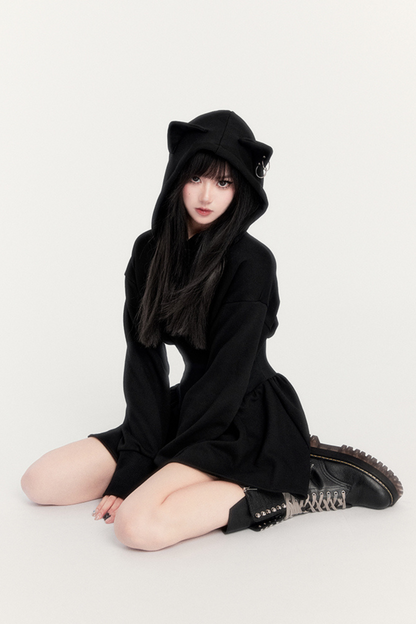 Devil Kitten Dark Style Hooded Dress