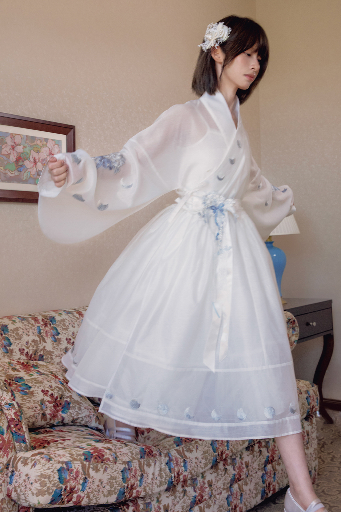 Pure White Chinese Dress + Belt