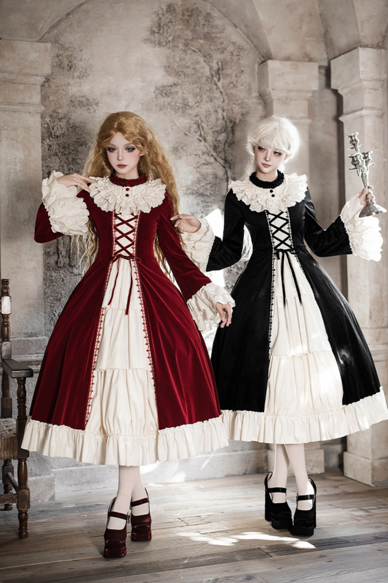 Classical Dress + Collar + Ribbon + Hat
