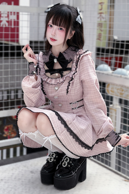 Plaid Dark Jirai Dress + Shorts
