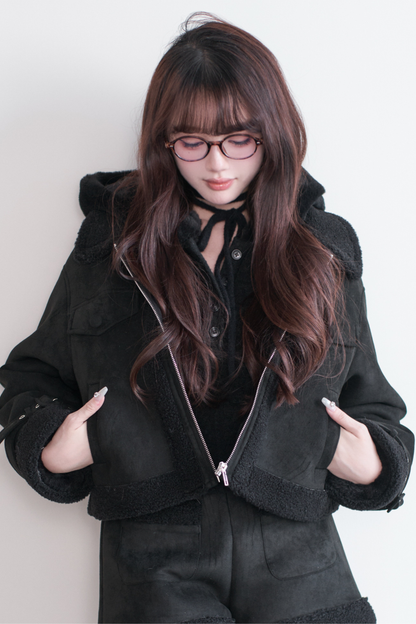 Fur Short Coat + Shorts