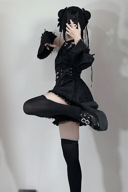[reserved Item] Mine China Stand Top + Ruffle Pants + Accessories