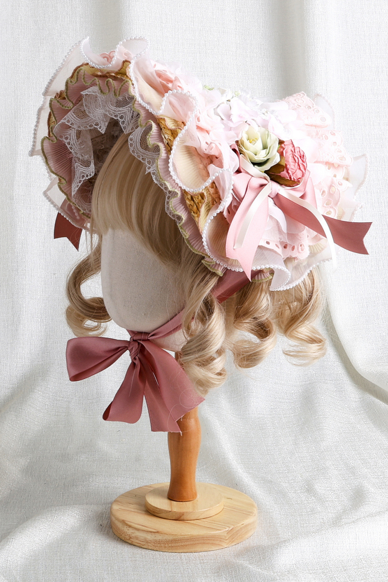 Country Bouquet Lolita Hood + Flat Hat + Clip Hat + Hair Band