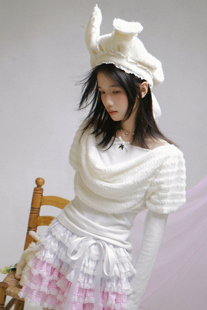 Draped Collar Whip Top