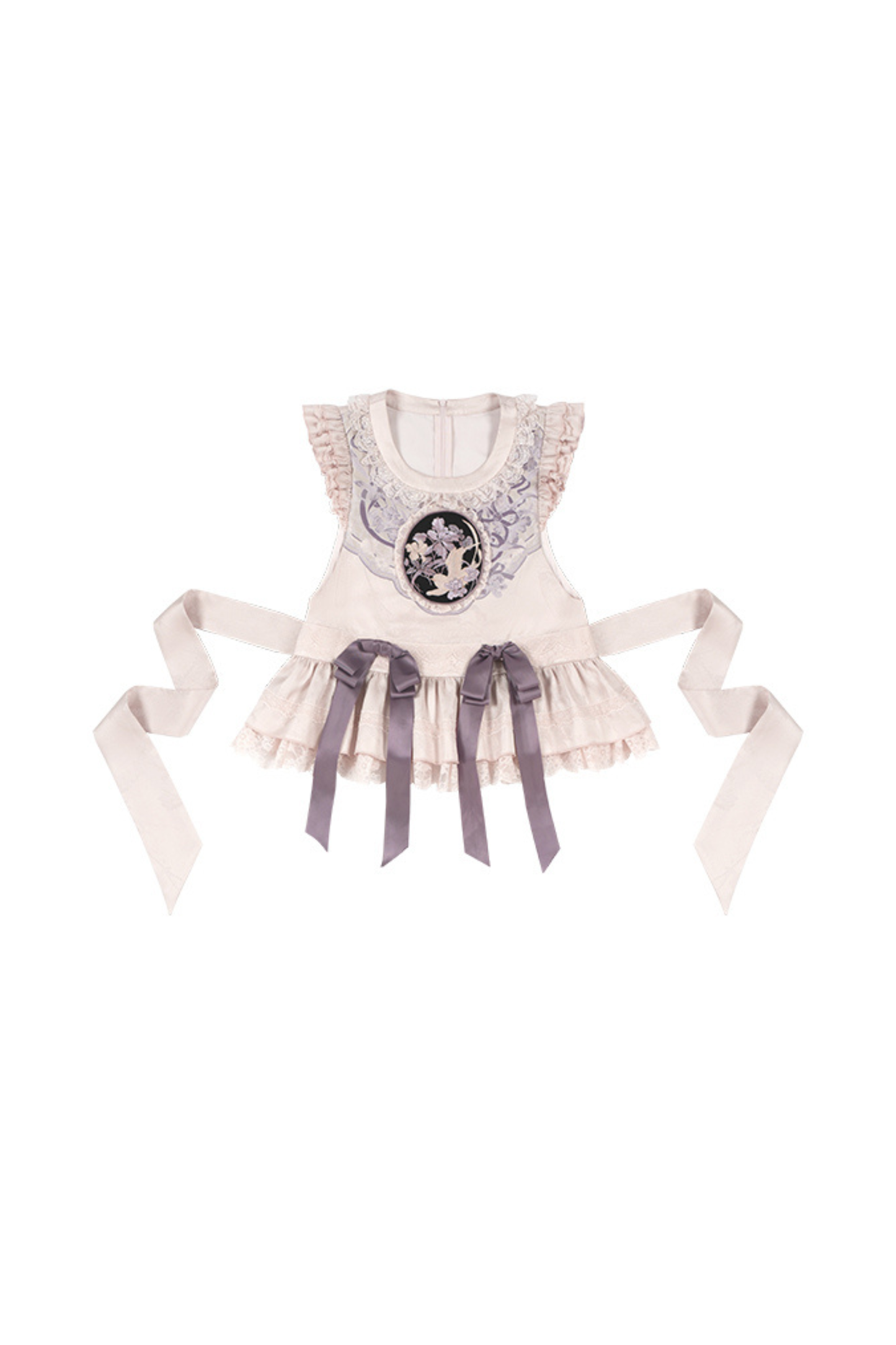 Chinese-style Ruffle Dress + Vest + Headband