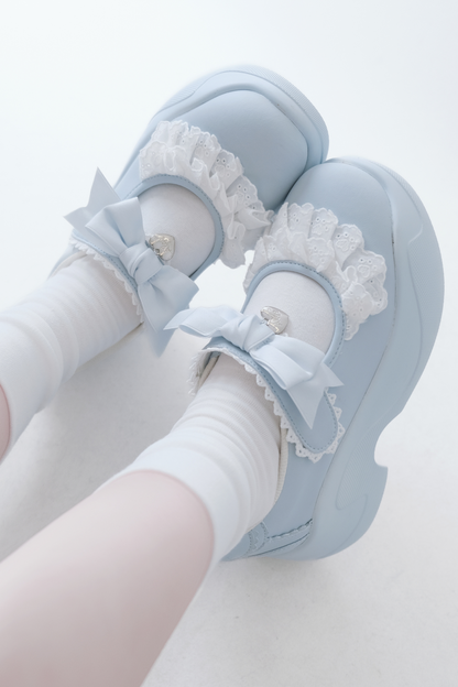 Sweet Girly Lace Ribbon Sneakers