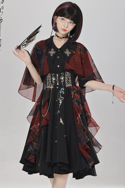 Chinese-style Embroidery Dress + Belt + Girdle