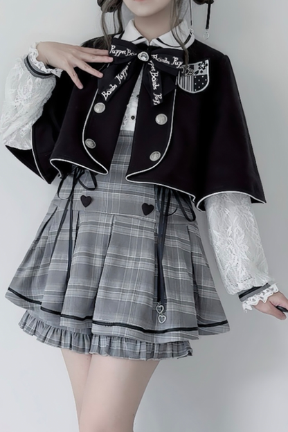 Detective Academy Plaid Dress + Pants + Cape