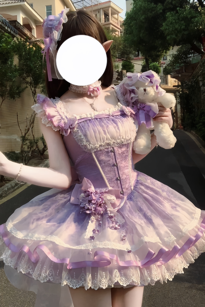 [pre-order] Ballet Style Dress + Hat + Headband + Ribbon Tail
