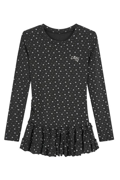 Y2k Dot Ruffle Top
