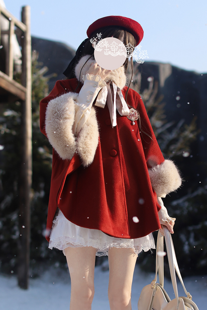 [pre-order] Sweet Cape Coat + Shirt + Wool Beret + Badge
