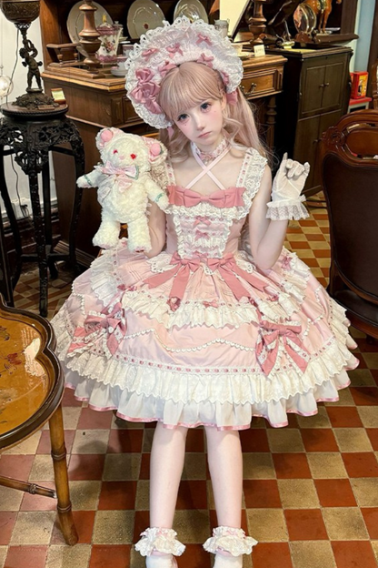 [pre-order] Lily's Tea Party Antique Lolita Dress Complete