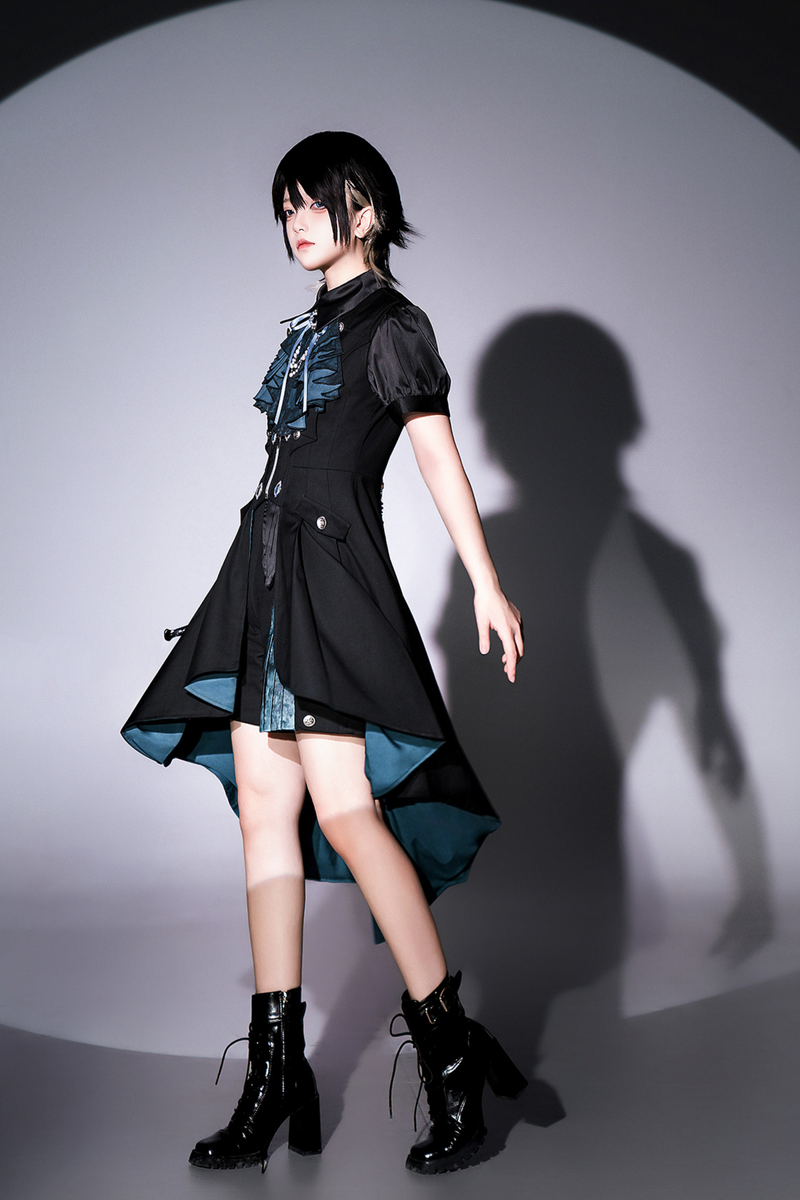 Dark Mode Asymmetric Jacket + Dress + Pants