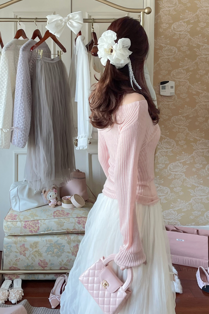 [pre-order] Ribbon Sweet Cardigan + Flare Skirt + Camisole
