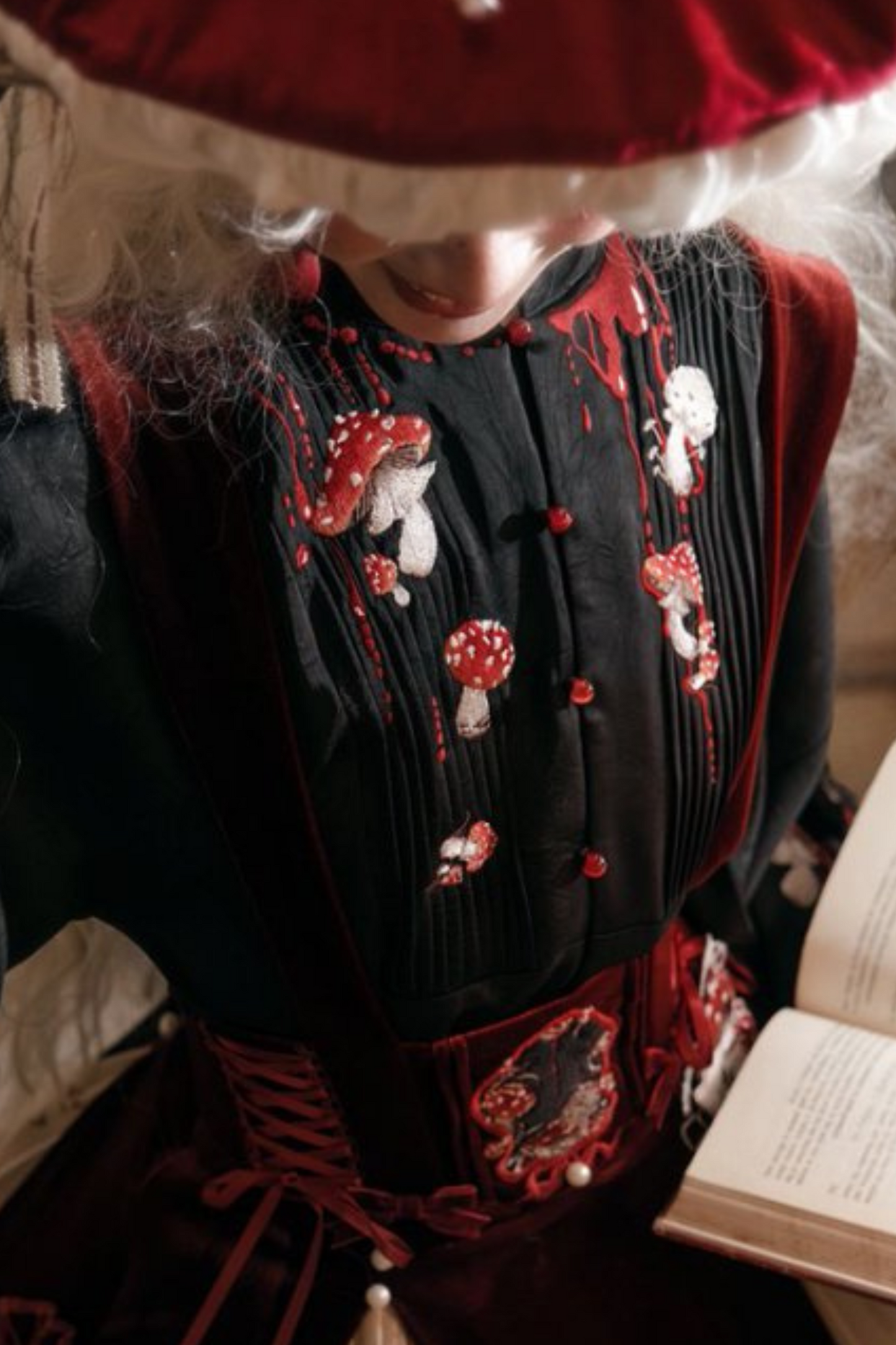 [pre-order] Japanese Style Mushroom Dark Sweet Lolita Jumper Skirt + Gown + Accessories