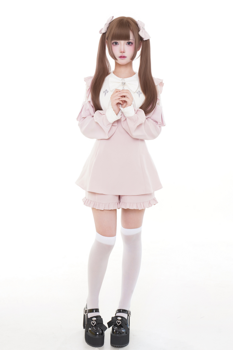 Sweet Pure Doll Peplum Top + Shorts