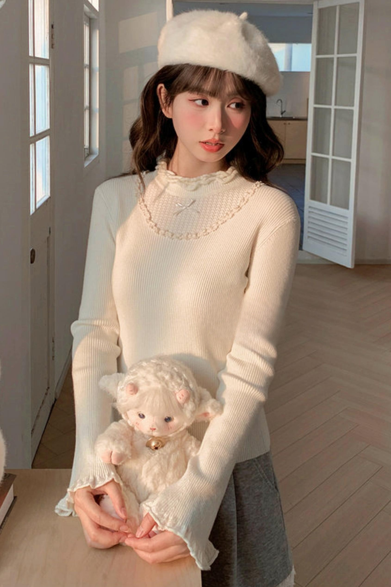 Lace Trim Ribbon Top