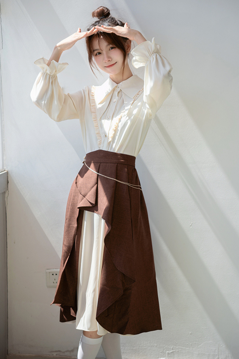 Shirt + Irregular Skirt