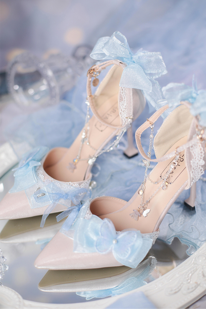 Sheer Light Chain Lolita Stiletto Pumps