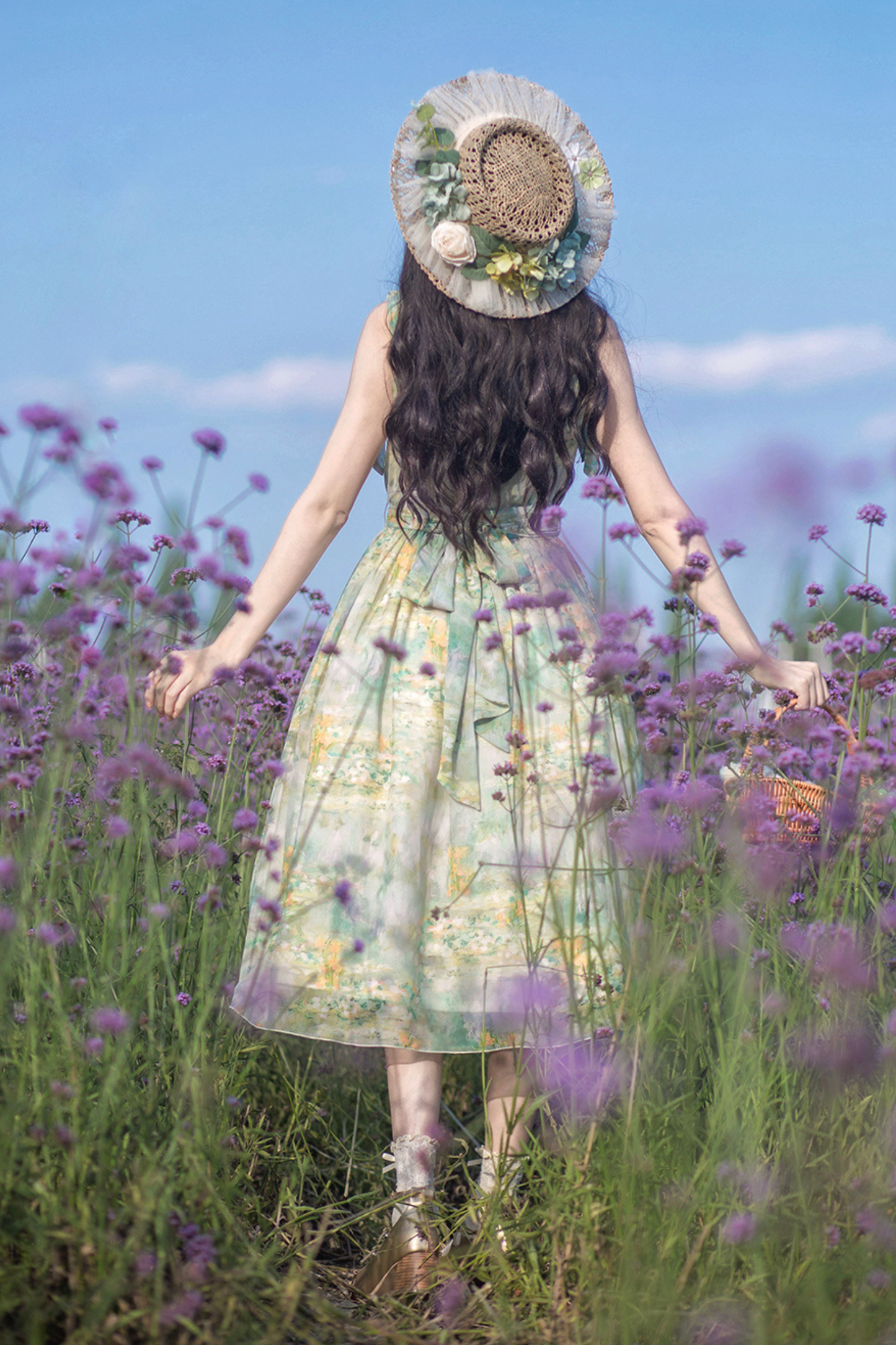 Marble Resort Chiffon Print Dress