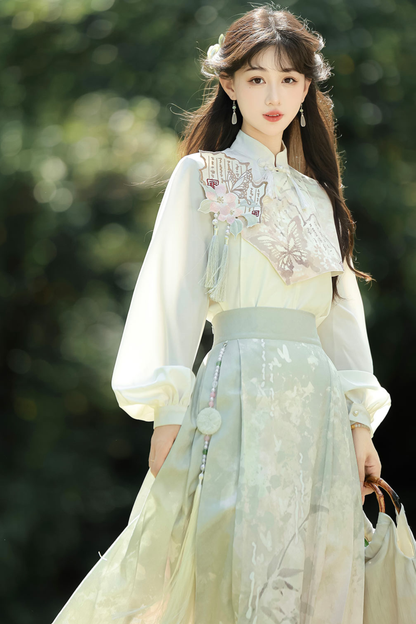 Retro China Top + Long Skirt