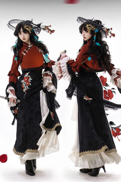 Snake Bone Camelia Nation Chinese-style Top + Dress