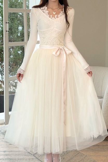 Noble French Lace Top + Flare Tulle Skirt