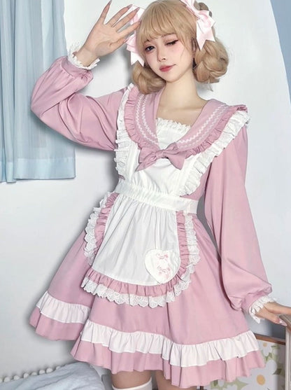 Sweet College Style Sailor Maid Lolita Dress