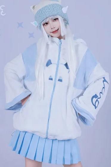 [angel Style] Aqua Color Dragon Baby Loose Jacket + Long Sleeve T-shirt + Bottoms + Leg Warmers