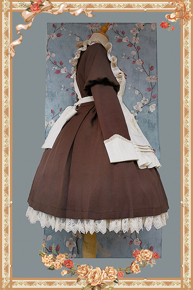 [violent Maid] Long Puff Sleeves Bowknot Classic Lolita Dress 2 Colors