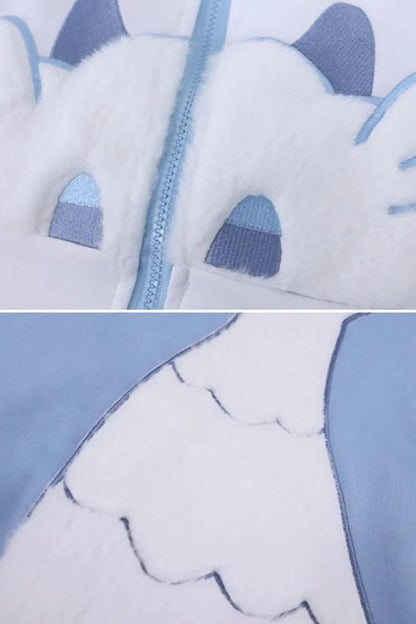 [angel Style] Aqua Color Dragon Baby Loose Jacket + Long Sleeve T-shirt + Bottoms + Leg Warmers