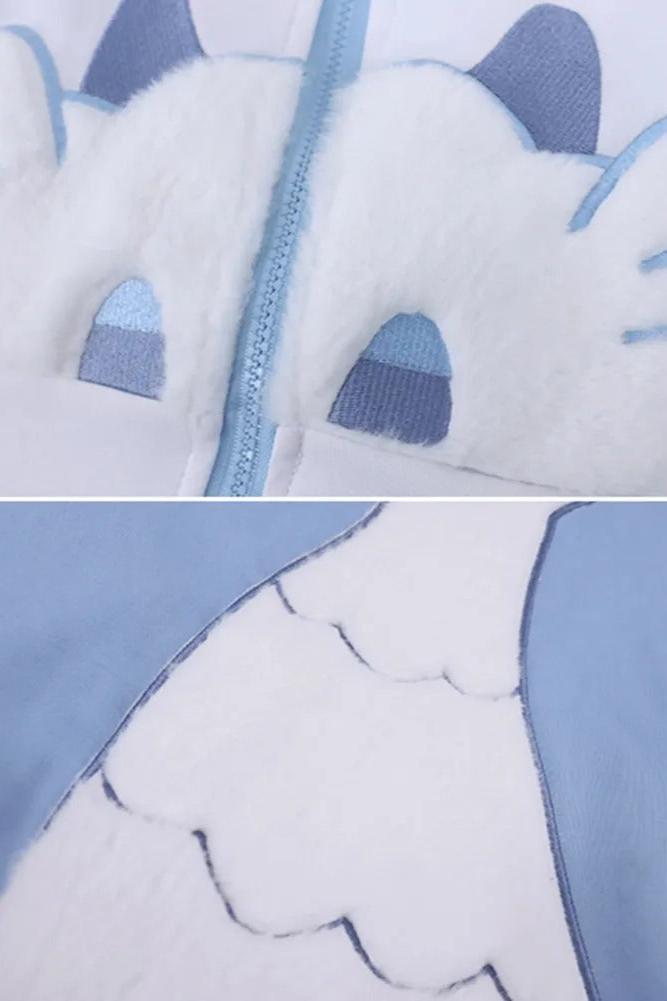 [angel Style] Aqua Color Dragon Baby Loose Jacket + Long Sleeve T-shirt + Bottoms + Leg Warmers