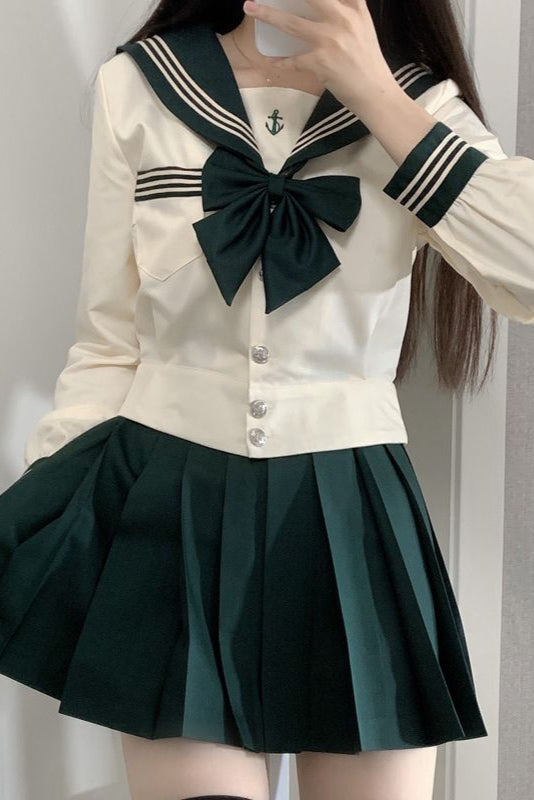 Jk Series Sailor Suit + Pleated Skirt