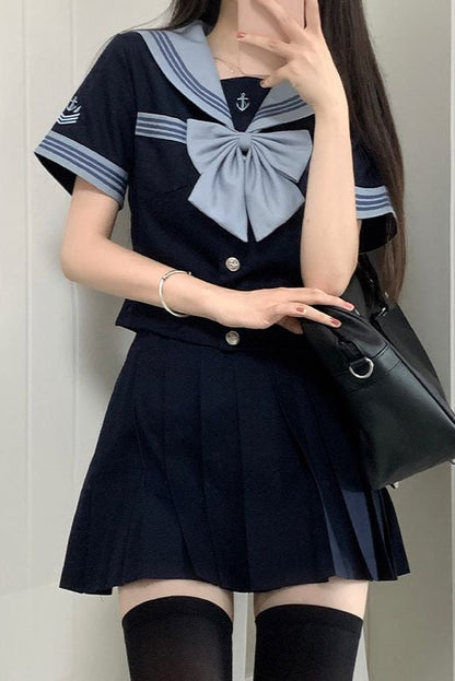 Jk Series Sailor Suit + Pleated Skirt