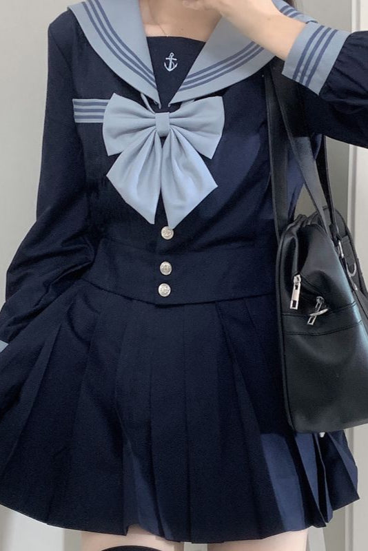 Jk Series Sailor Suit + Pleated Skirt