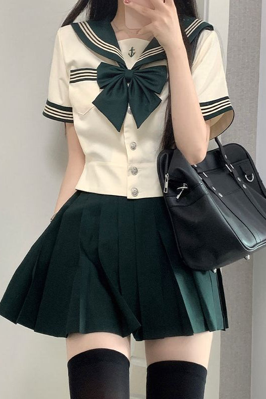 Jk Series Sailor Suit + Pleated Skirt