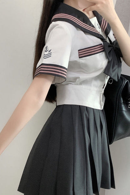 Jk Series Sailor Suit + Pleated Skirt