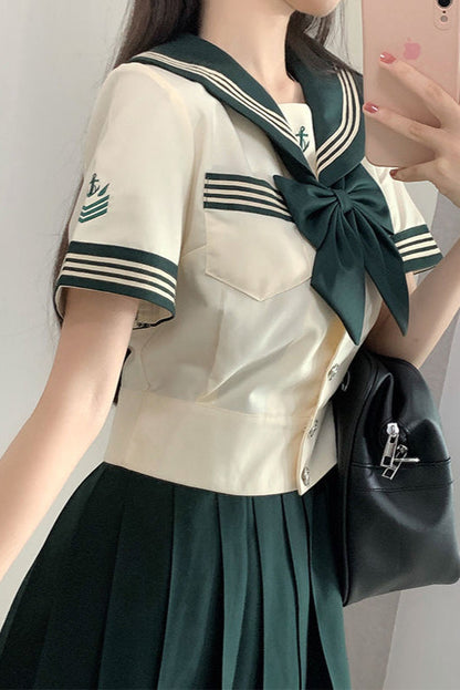 Jk Series Sailor Suit + Pleated Skirt