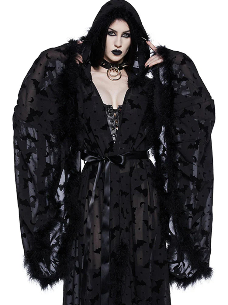 Long Gothic Cape Black
