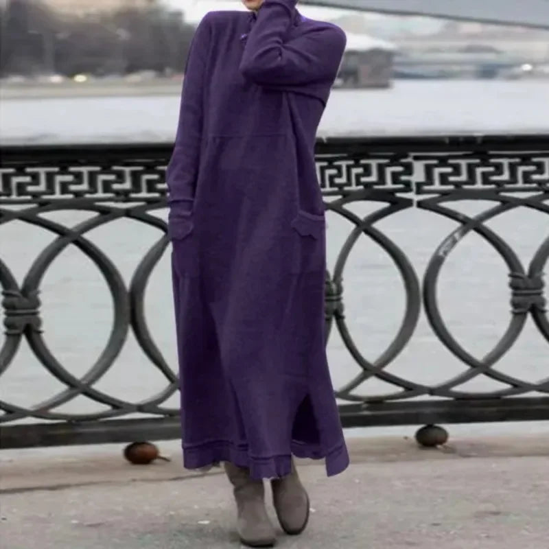 Winter Hooded Dress Black