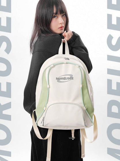 Piping Stitch Leather Pc Backpack