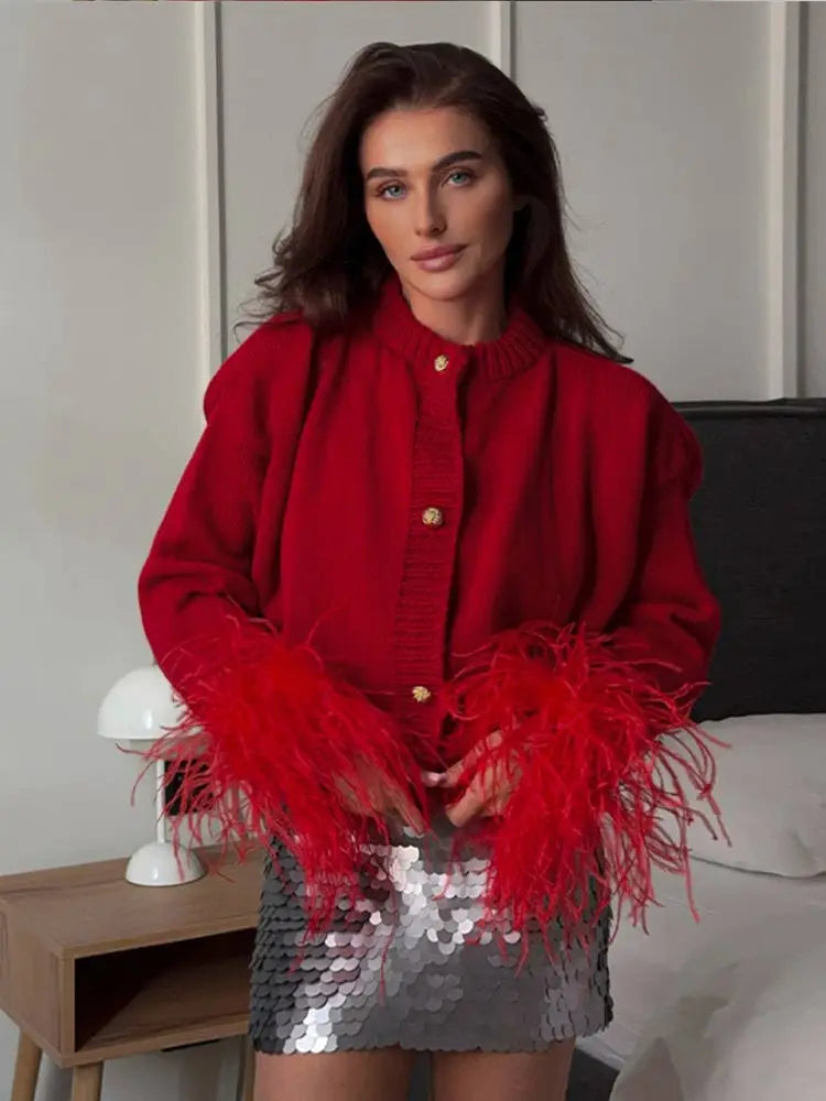 Party Cardigan Red
