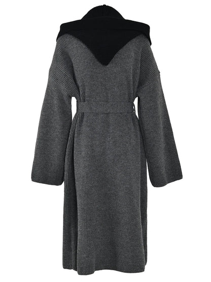 Hooded Cardigan Gray