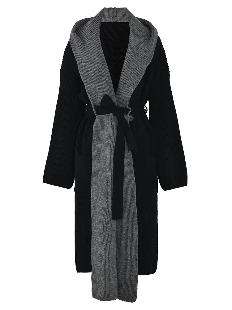 Hooded Cardigan Gray