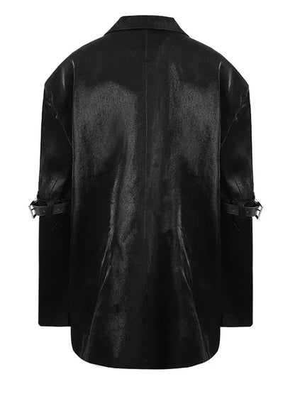 Leather Blazer Black
