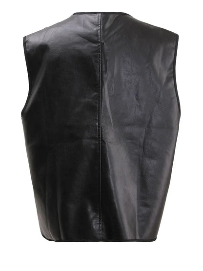 Gothic Leather Vest Black