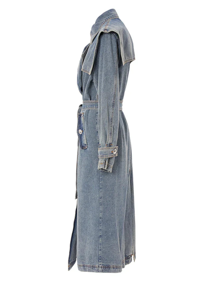 Denim Trench Coat Blue